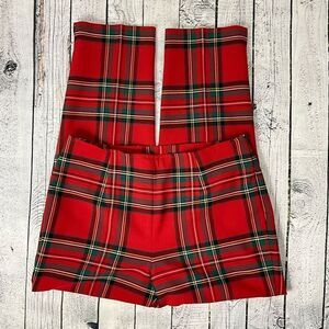 BOSTON PROPER Wool Blend Plaid Dress Pants